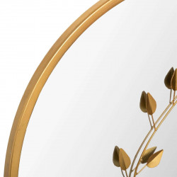Miroir métal doré "Feuille" diamètre 58 cm Atmosphera