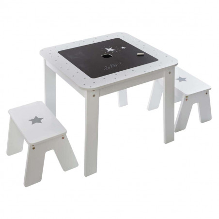 Ensemble table + 2 Tabourets pour chambre d'enfant Atmosphera