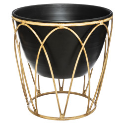 Lot de 2 pots métal imitation bambou "Asco" noir Atmosphera