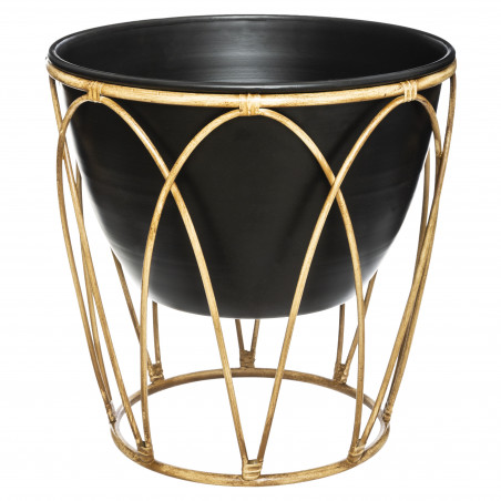 Lot de 2 pots métal imitation bambou "Asco" noir Atmosphera