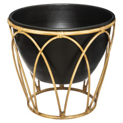 Lot de 2 pots métal imitation bambou "Asco" noir Atmosphera