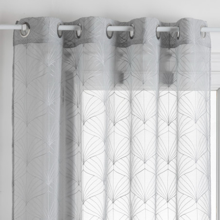 Voilage brodé "Mia" tamisant 140 x 240 cm Atmosphera