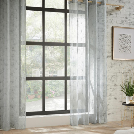 Voilage brodé "Mia" tamisant 140 x 240 cm Atmosphera