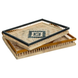 Lot de 2 plateaux bambou "Haci" Atmosphera