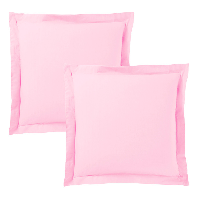 Lot de 2 taies d'oreiller Pétale 63 x 63 cm volant plat piqué / 100% Coton / 57 fils/cm²