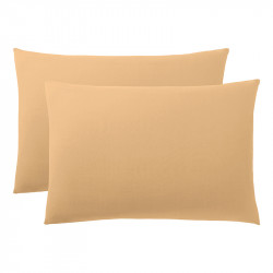 Lot de 2 taies d'oreiller Taupe 50 x 70 cm / 100% Coton / 57 fils/cm²