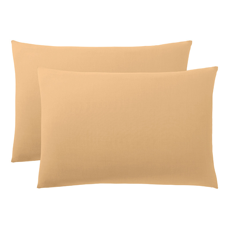 Lot de 2 taies d'oreiller Taupe 50 x 70 cm / 100% Coton / 57 fils/cm²