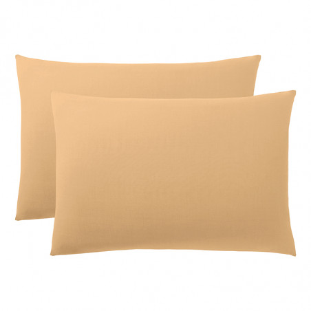 Lot de 2 taies d'oreiller Taupe 50 x 70 cm / 100% Coton / 57 fils/cm²