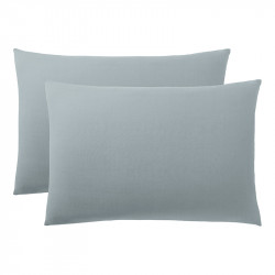 Lot de 2 taies d'oreiller Gris perle 50 x 70 cm / 100% Coton / 57 fils/cm²