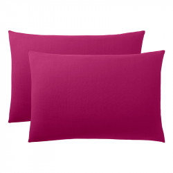 Lot de 2 taies d'oreiller Fushia 50 x 70 cm / 100% Coton / 57 fils/cm²