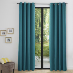 Lot de 2 rideaux occultant thermique turquoise 140 x 260 cm