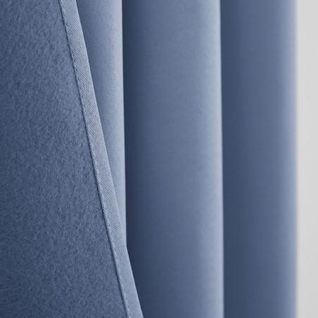 Lot de 2 rideaux occultant thermique bleu tendre 140 x 260 cm