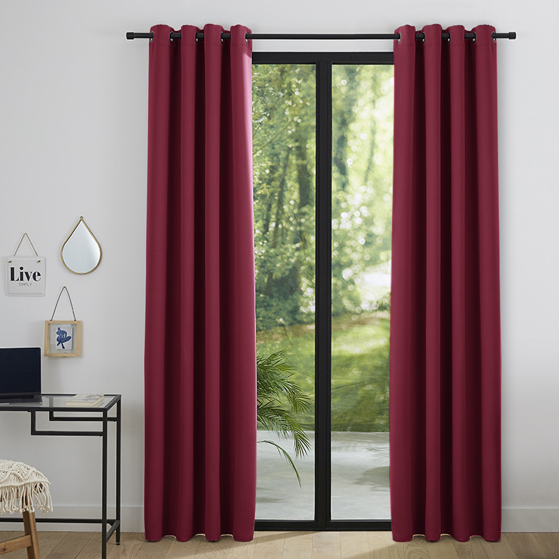 Lot de 2 rideaux occultant bordeaux 140 x 260 cm