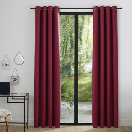 Lot de 2 rideaux occultant bordeaux 140 x 260 cm