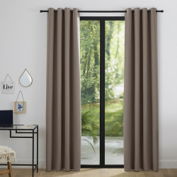 Lot de 2 rideaux occultant taupe foncé 140 x 260 cm