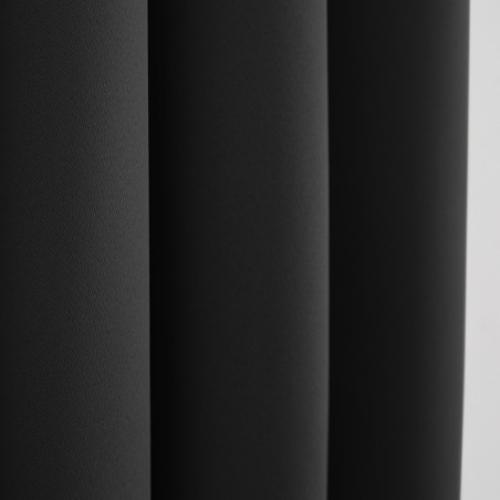 Lot de 2 rideaux occultant noir 140 x 260 cm