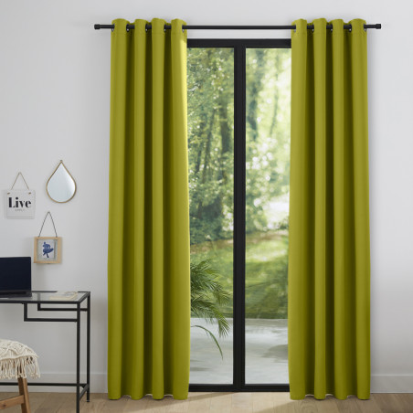 Lot de 2 rideaux occultant anis 140 x 260 cm