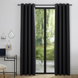 Lot de 2 rideaux occultant noir 140 x 260 cm