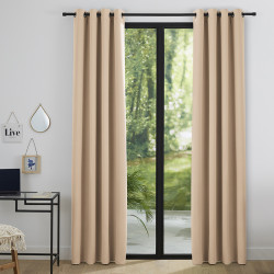 Lot de 2 rideaux occultant beige clair 140 x 260 cm
