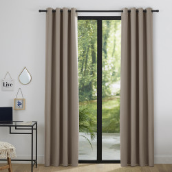 Lot de 2 rideaux occultant taupe clair 140 x 260 cm