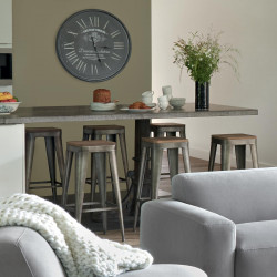 Tabouret métal "Joris" grand modèle métal & bois Atmosphera