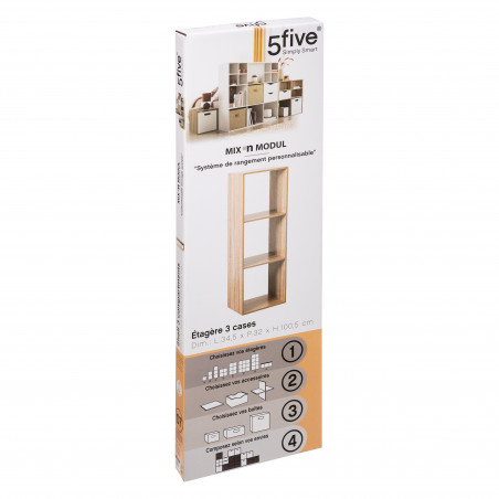 Étagère 3 cases Mix naturel Atmosphera