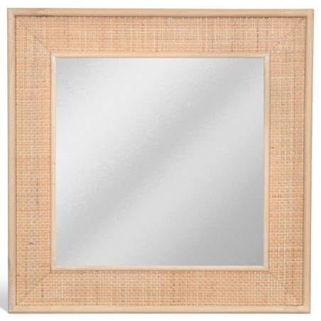 Miroir mural rotin tissé naturel Cannage "Square" Opjet