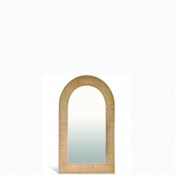 Miroir rotin tissé naturel Cannage "Arche" hauteur 95 cm Opjet