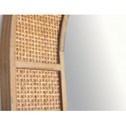 Miroir rotin tissé naturel Cannage "Arche" hauteur 95 cm Opjet