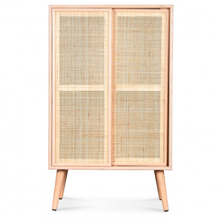 Meuble 2 portes rotin tissé naturel cannage Opjet