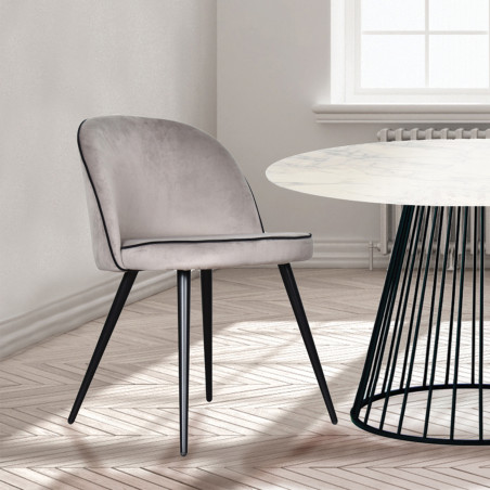 Chaise en velours gansé "Palace" Opjet
