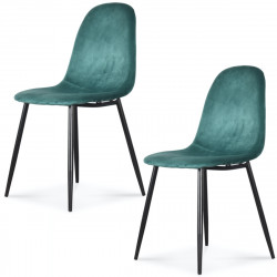 Lot de 2 chaises en velours "Josef" Opjet