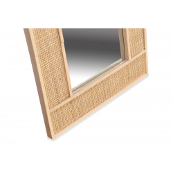 Miroir rotin tissé naturel Cannage "Arche" hauteur 95 cm Opjet