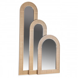 Miroir rotin tissé naturel Cannage "Arche" hauteur 95 cm Opjet