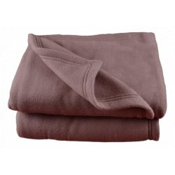 Couverture polaire  240 x 260 cm chocolat "Grande largeur"