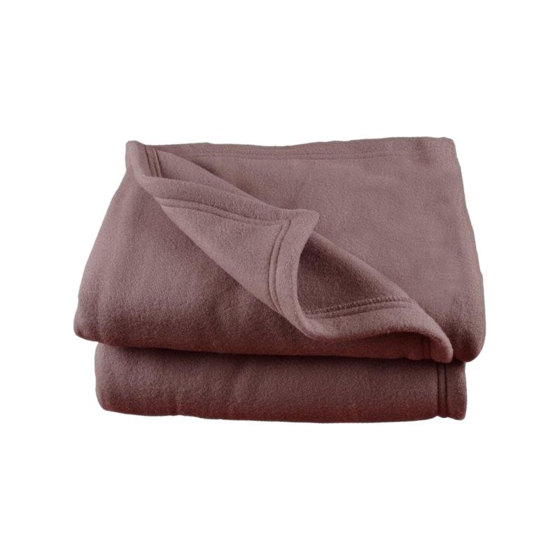 Couverture polaire  240 x 260 cm chocolat "Grande largeur"