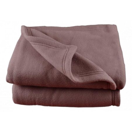 Couverture polaire  240 x 260 cm chocolat "Grande largeur"