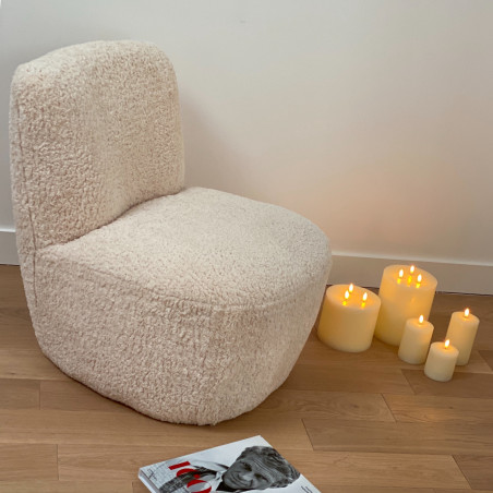 Fauteuil "Eve Doudou" imitation fourrure naturel Opjet