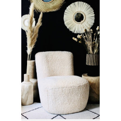Fauteuil "Eve Doudou" imitation fourrure naturel Opjet