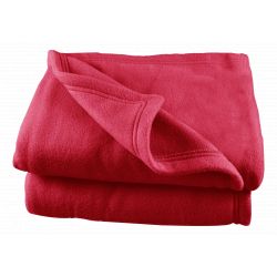 Couverture polaire  180 x 220 cm fraise