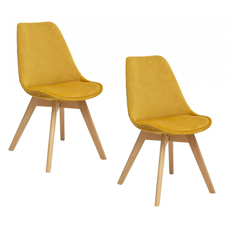 Lot de 2 chaises en velours style scandinave "Helsinki" Atmosphera