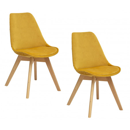 Lot de 2 chaises en velours style scandinave "Helsinki" Atmosphera