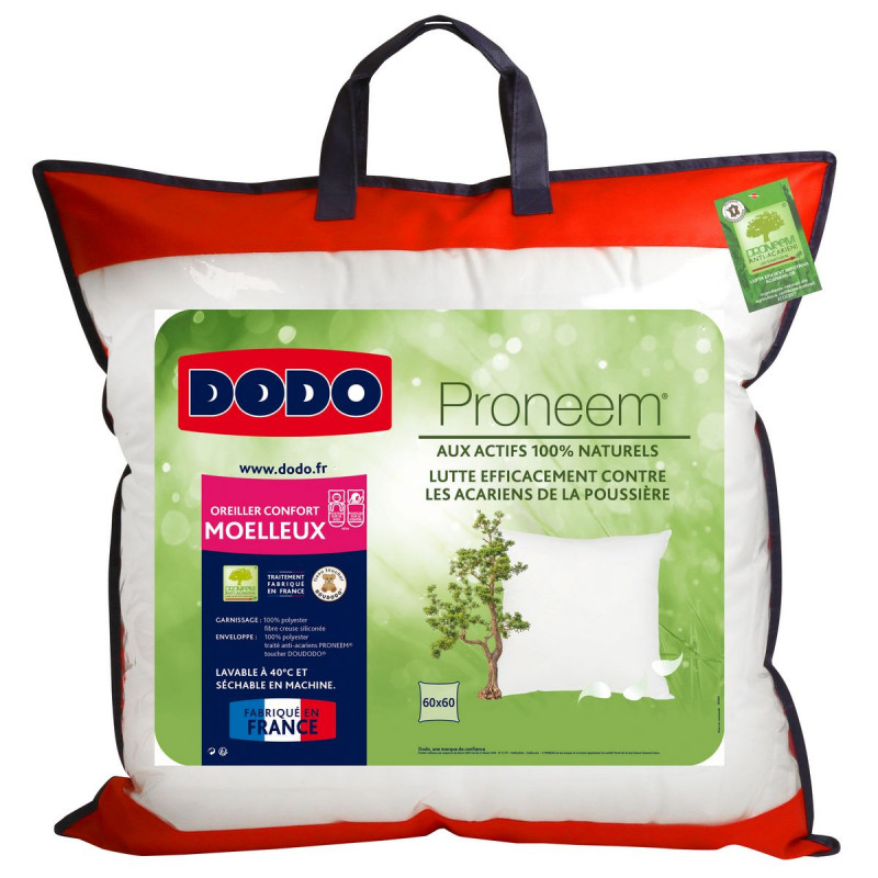 Oreiller moelleux antiacariens Proneem® Fibre VOLUPT’AIR® Dodo
