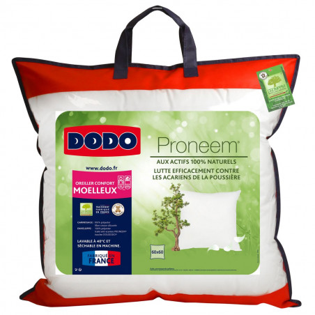 Lot de 2 oreillers moelleux antiacariens Proneem® Fibre VOLUPT’AIR® Dodo