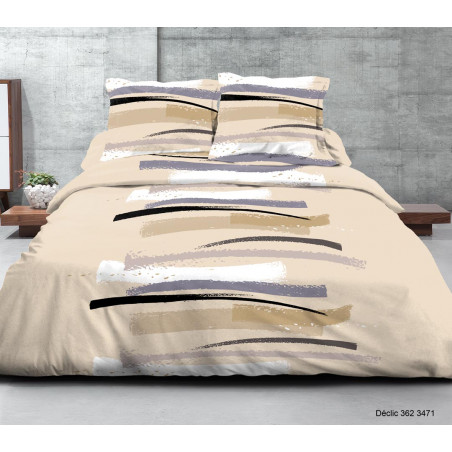 Pack complet Declic Naturel housse de couette pour lit 160 x 200 cm 100% coton / 57 fils/cm²