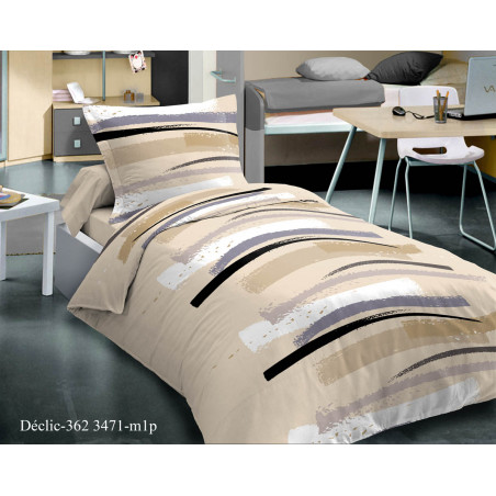 Parure de couette Declic Naturel pour lit 90 x 190 cm 100% coton / 57 fils/cm²