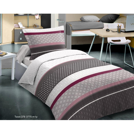 Parure de couette Twixt Vin pour lit 90 x 190 cm 100% coton / 57 fils/cm²