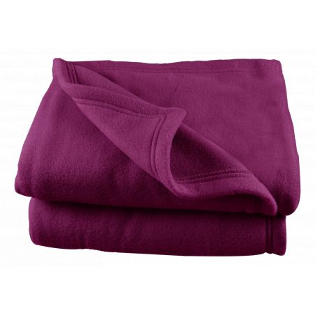 Couverture polaire  220 x 240 cm prune