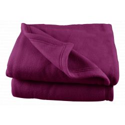 Couverture polaire  180 x 220 cm prune