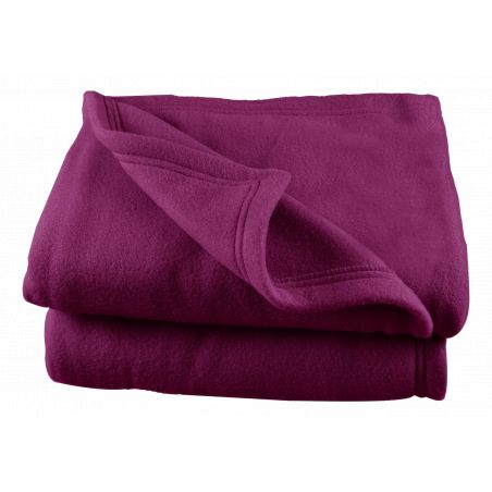 Couverture polaire  180 x 220 cm prune